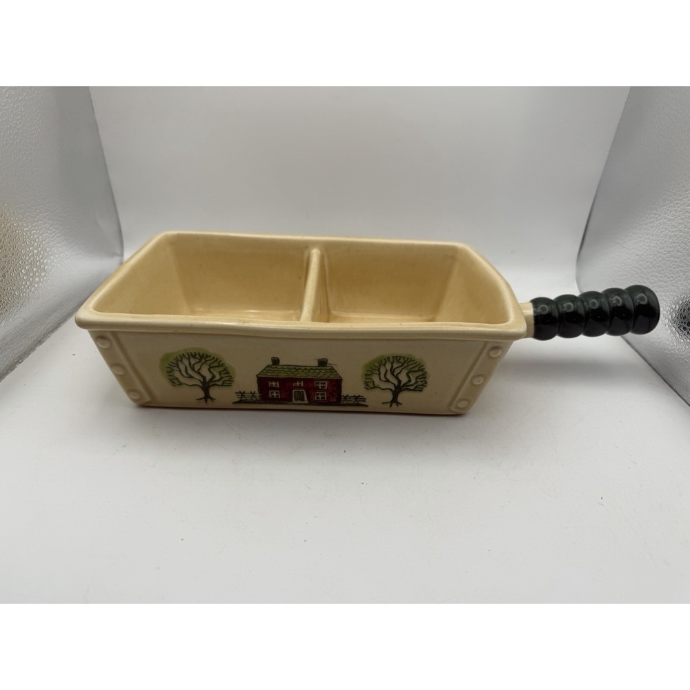 Metlox Poppytrail Homestead Provincial Divided Relish Serving Dish w/ Handle